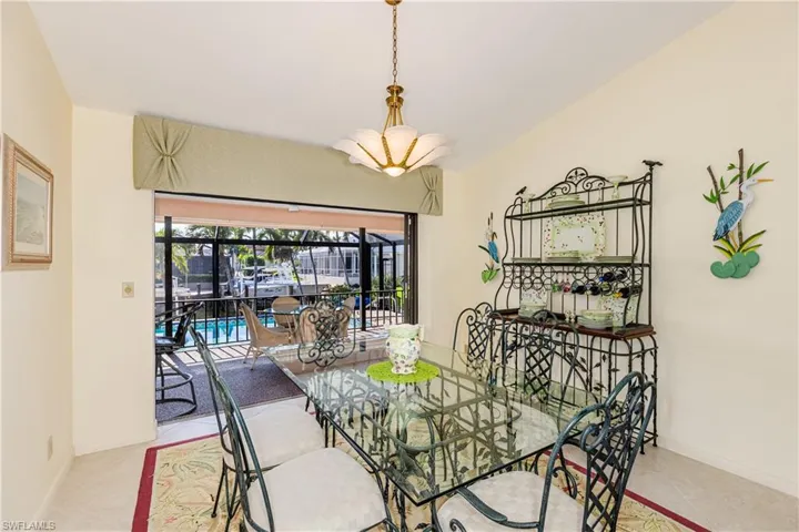 View of tiled dining area