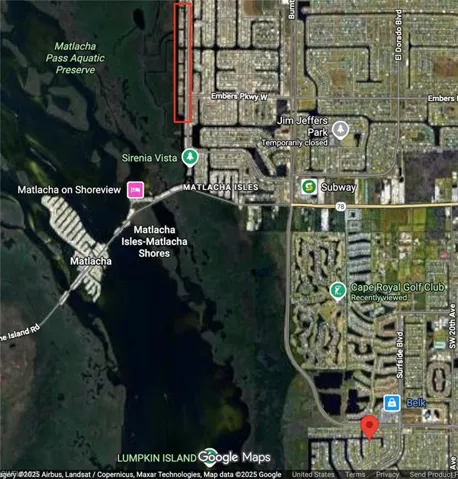 Aerial map of property and surrounding area