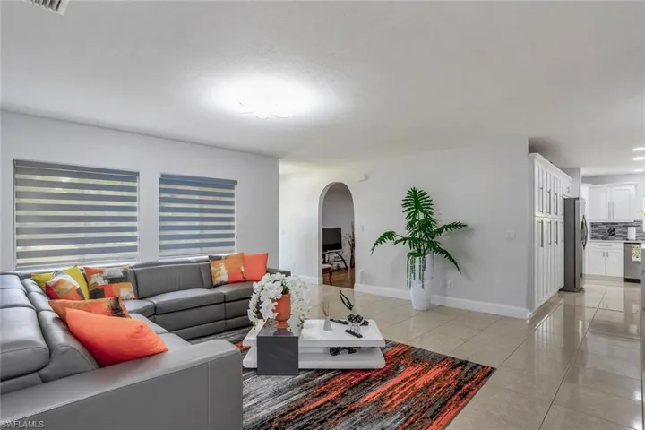 View of tiled living room