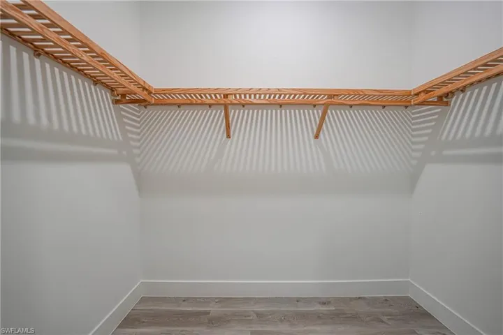 Spacious closet with light wood-style floors