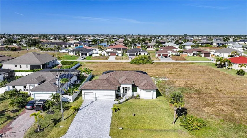 Aerial perspective of suburban area
