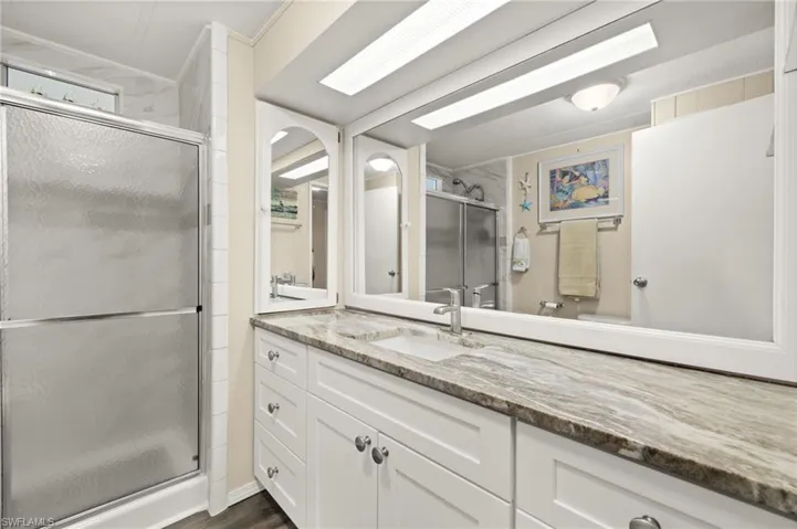 Full bath with Shower and Linen Storage Closet