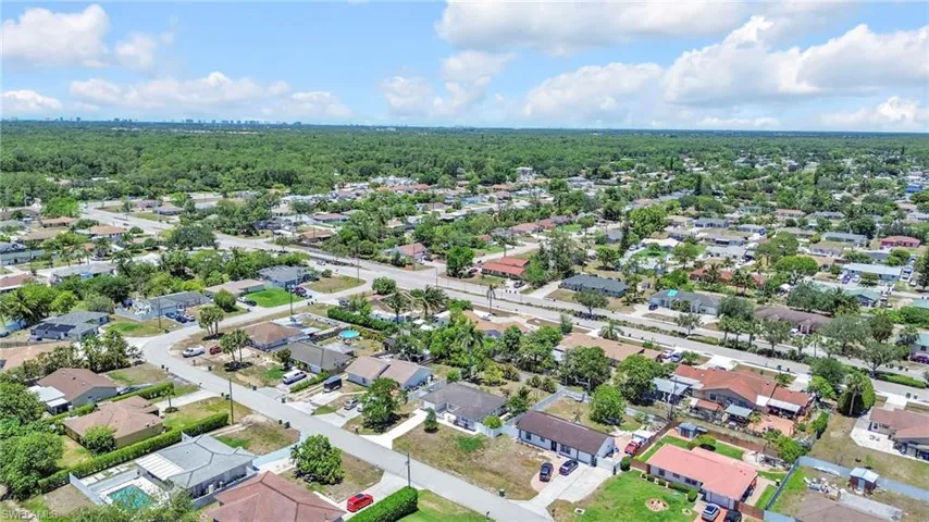 Aerial view of residential area