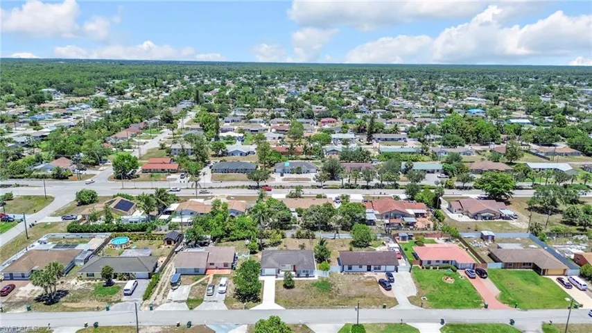 Aerial view of residential area