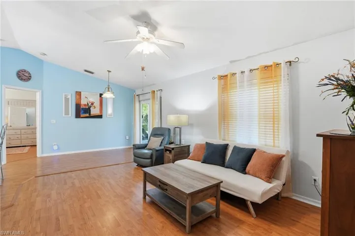 Open living, kitchen & dining area