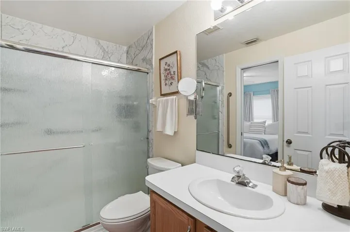 Guest bathroom w/ upgraded glass enclosure