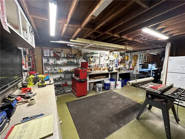 shed with tools & work items available for use by residents