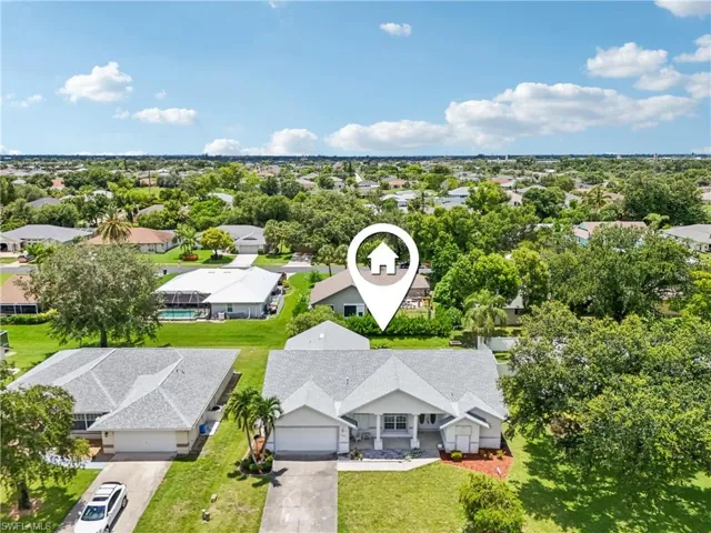 Aerial view of residential area