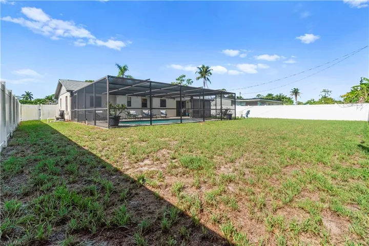 Spacious fenced backyard