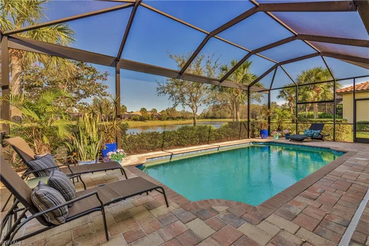 View of solar & gas heated pool