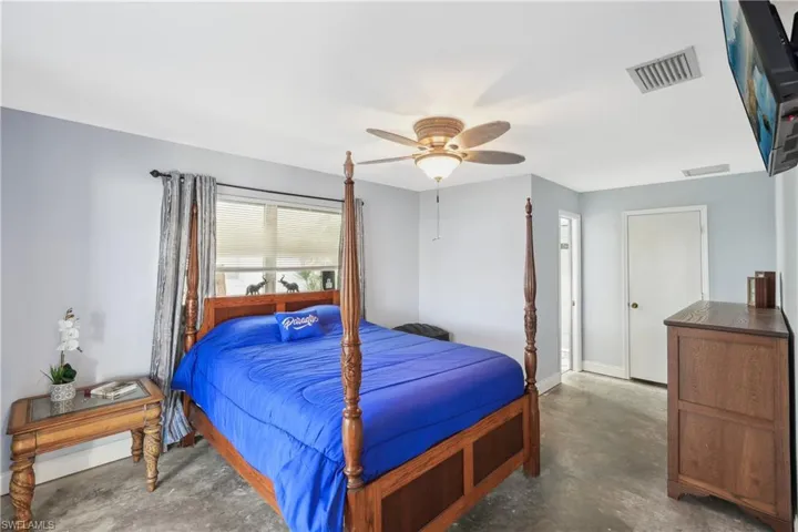 Bedroom featuring ceiling fan