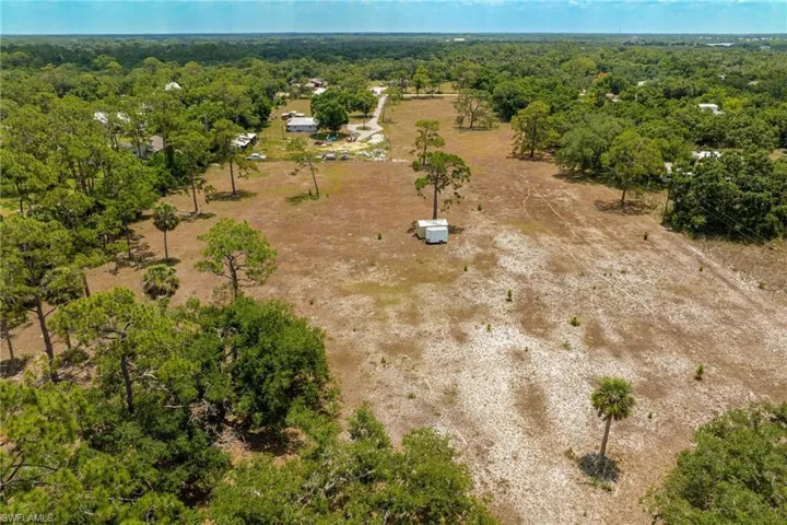 Aerial view with a rural view