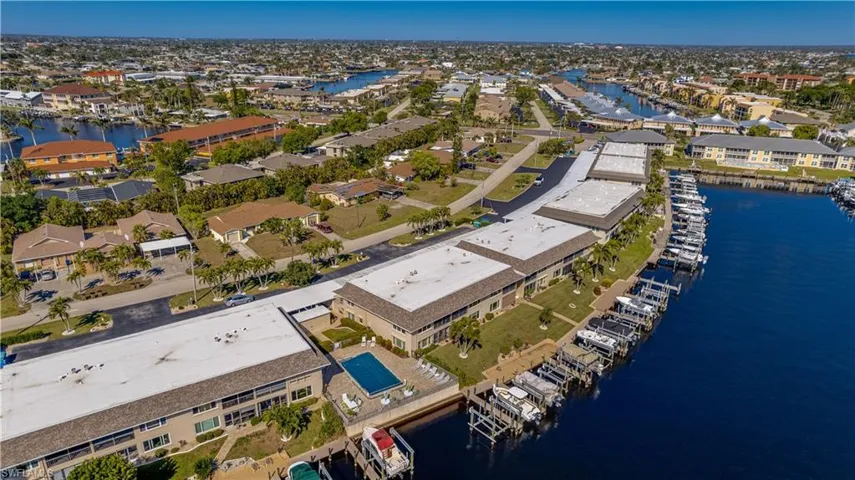 Birds Eye view of boat slips