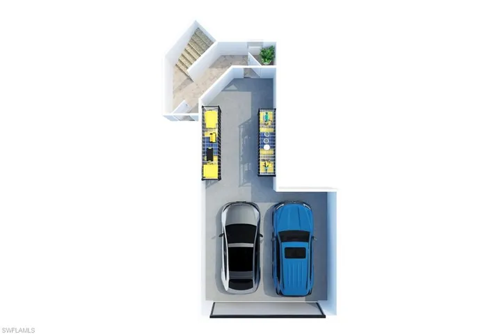 View of garage floor plan