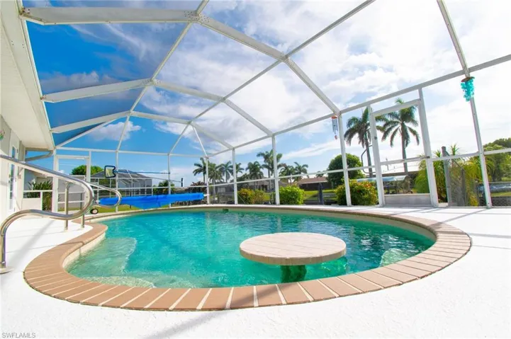 Pool with built in table