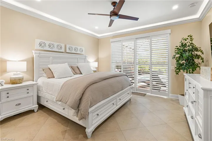 MASTER BEDROOM IS HUGE & HAS PLANTATION PRIVACY BLINDS & CEILING TRIM LIGHTING!