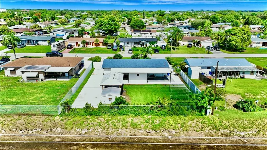 Aerial perspective of suburban area
