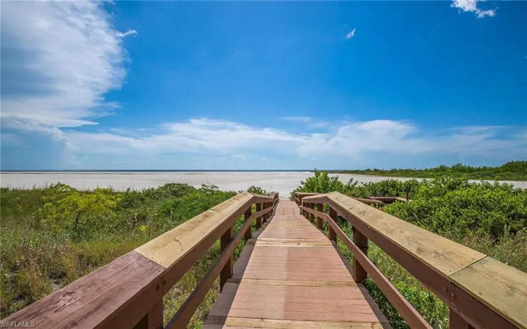 Surrounding community featuring view of water and beach
