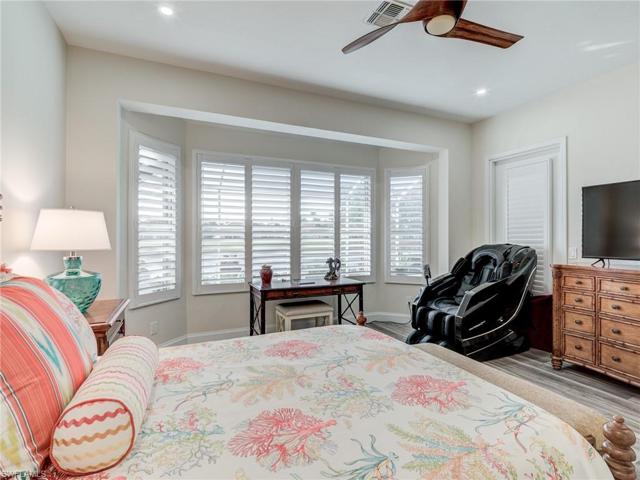 Bayed window in master offer view of the pool and golf course