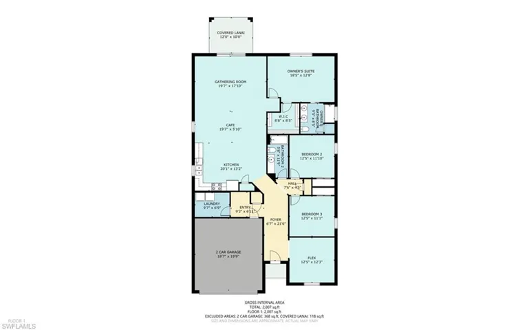 NOTE: Lanai shown smaller than actual size.  Actual Lanai is "Extended" on the home.