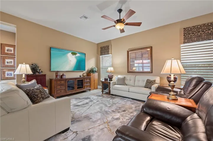 Living room with ceiling fan