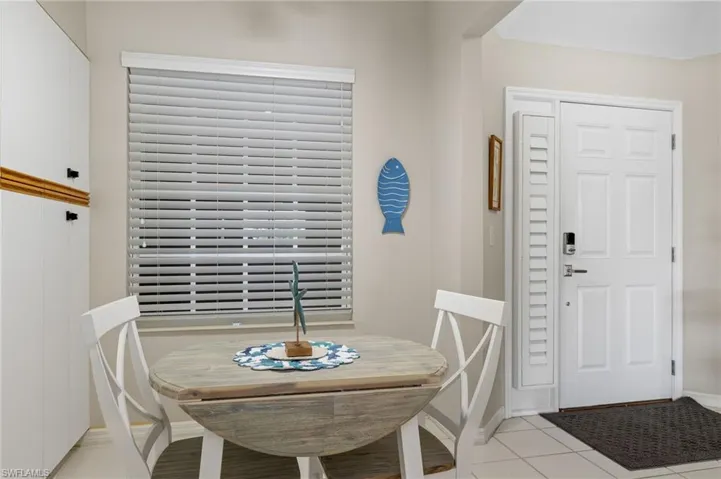 View of tiled dining area