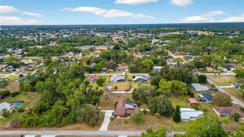 Aerial view of residential area