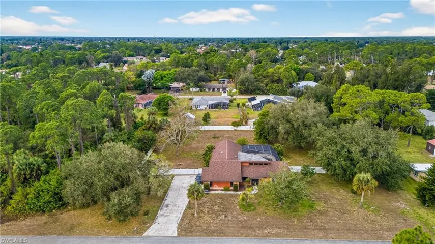 Aerial view of residential area