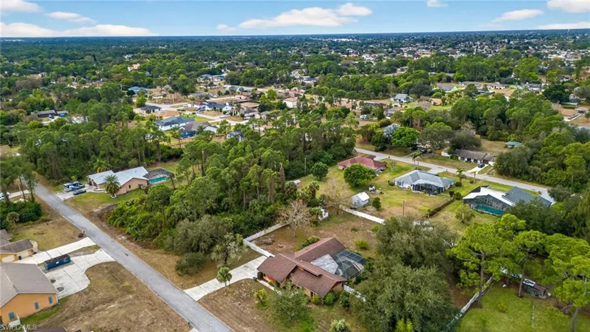 Aerial view of residential area