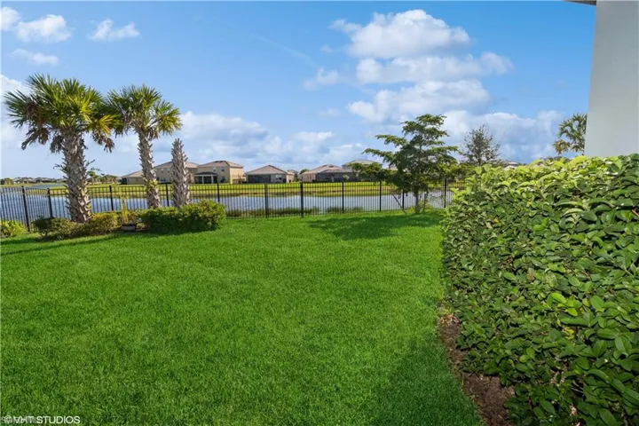 Beautiful backyard with water views.