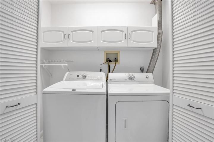 Full size washer and dryer in the house.