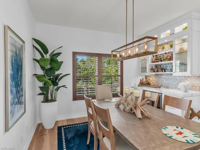 Dining space featuring light hardwood / wood-style flooring