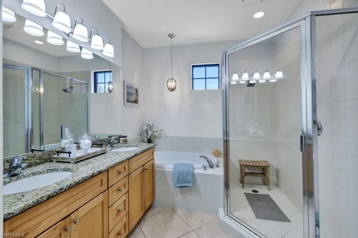 Dual Sink, Soaking Tub, and Shower