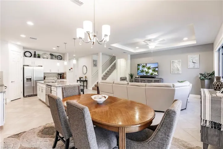 Open concept dining/great room/kitchen.