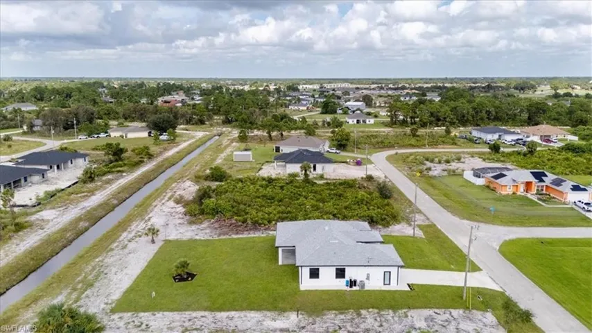 Aerial perspective of suburban area