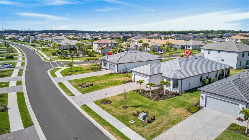 Aerial view of residential area