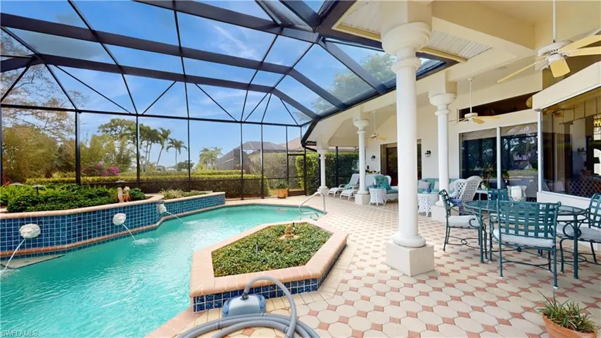 Beautiful pool with water features