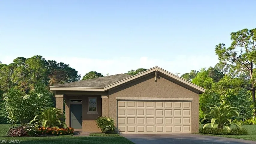 View of front facade with a garage