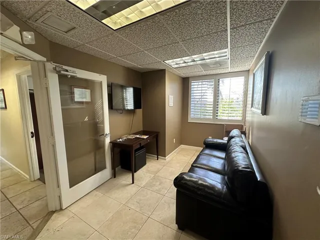 View of tiled living room