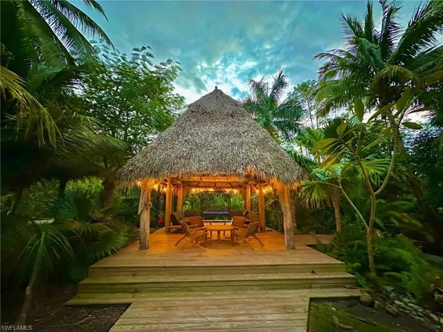Wooden deck with a gazebo
