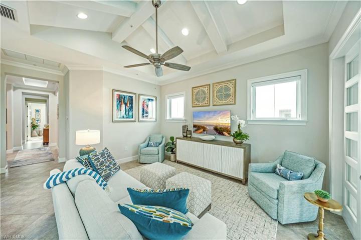 Great Room Upgrades Include Vaulted & Beamed Ceilings