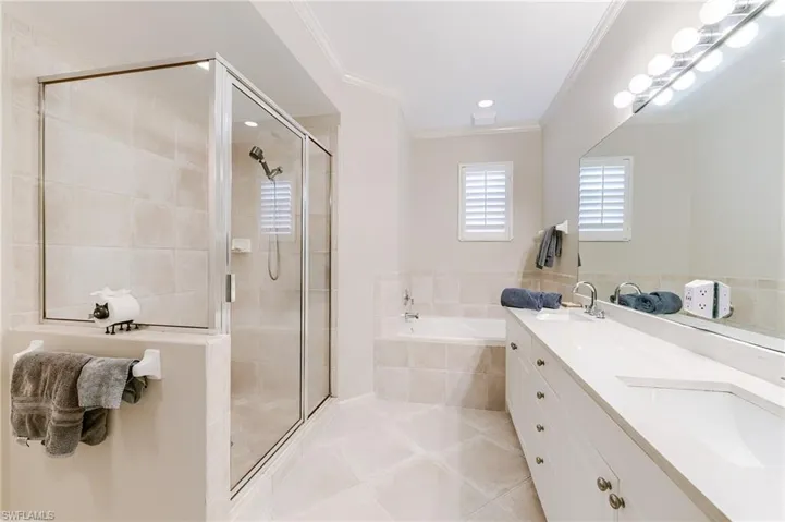Separate shower and soaking tub