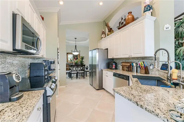 Quartz countertops with matching backsplash
