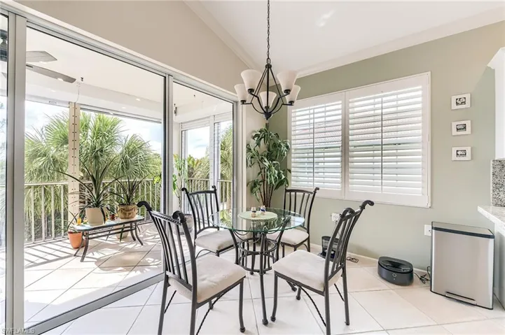 Eat-in kitchen area with a nice natural view