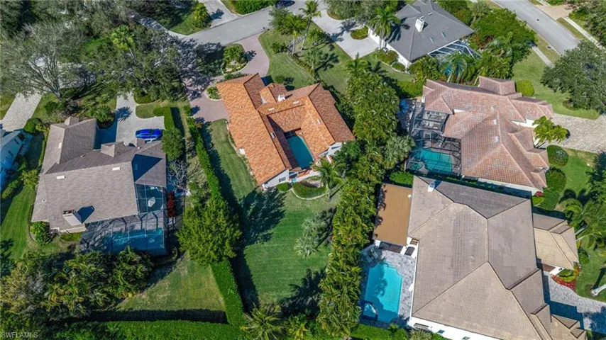 Aerial perspective of suburban area