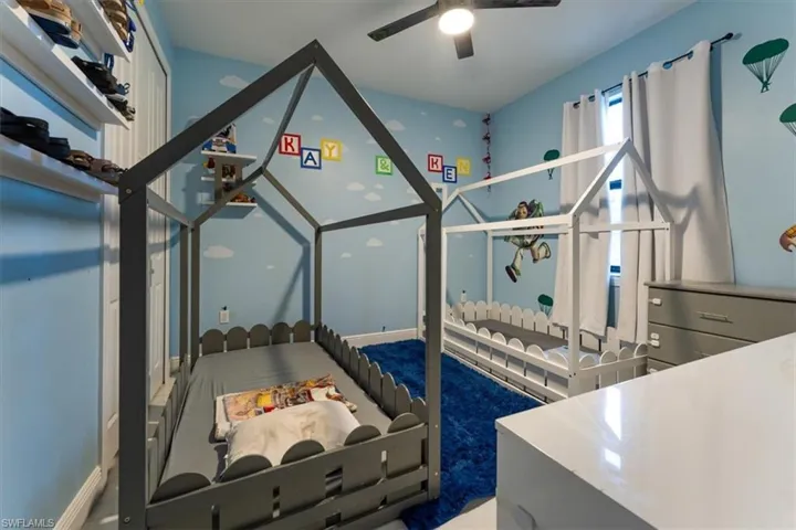Playroom featuring a ceiling fan
