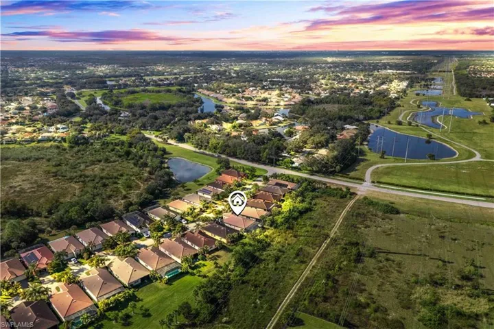 Aerial view showing Timberwood Preserve’s lush preserve surroundings and proximity to community amenities.
