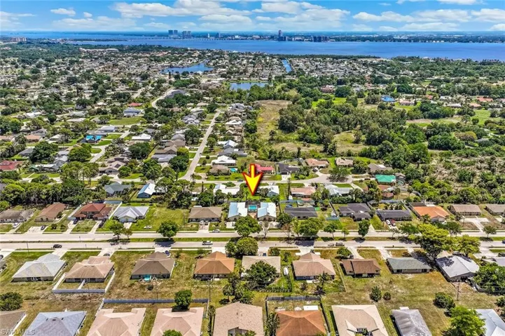 Aerial view of the property looking southeast towards Ft Myers.