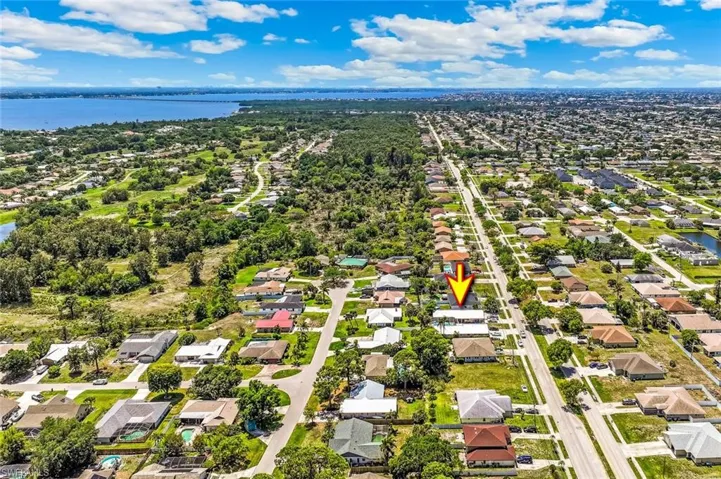 Aerial view of property looking south towards the Gulf.