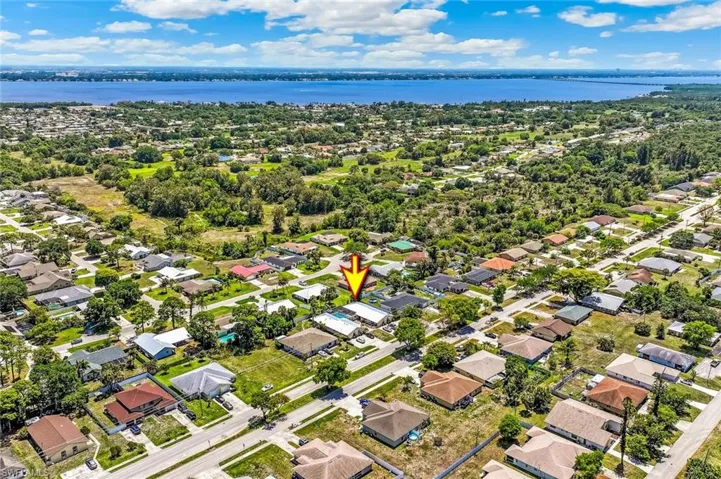 Aerial view of the property looking southeast towards Ft Myers.